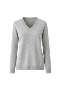 Suéter feminino retilínea básica com decote V Kwi