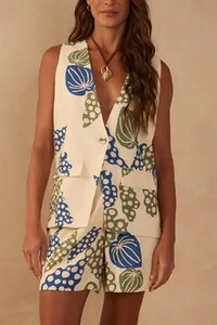 Maxi colete estampa begonia Dress to