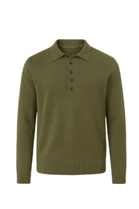 Suéter polo de manga longa masculino Kwi