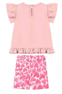 Conjunto blusa meia malha e bermuda cotton Up Baby
