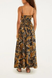 Vestido longo leque de tucano Farm