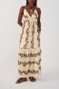 Vestido longo cambraia estampa inspira Dress to