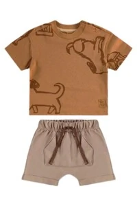 Conjunto camiseta malha e bermuda moletom Up Baby