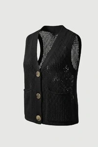 Colete feminino em tricot vazado Kwi