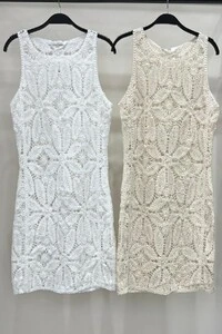 Vestido feminino mídi crochê Kwi