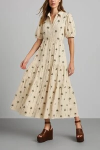 Vestido midi coqueiro Kwi