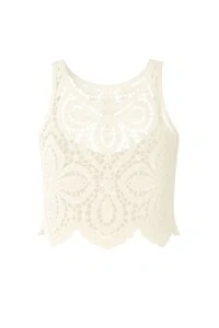 Blusa regata crochê trevo Kwi