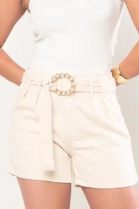 Shorts alfaiataria com cós revel c/ cinto Consciência Jeans