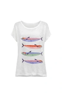 Blusa yoga peixe em malha flamê Kwi