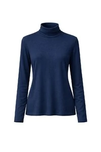 Blusa feminina básica de manga longa com gola alta em malha KWI