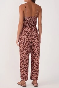 Calça utilitária estampa margaridas rosa Dress to