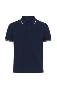 Polo masculina com detalhe gola e manga Kwi