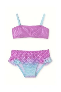 Biquini infantil babado estampa escama peixe Kwi