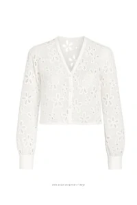 Camisa cropped guipir c/ transparência Kwi