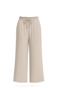 Calça plus size com cordão em malha Kwi
