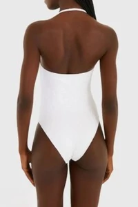 Maiô sem alça textura flor Farm