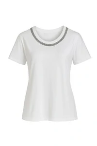 Tshirt com aplicação de strass na gola Kwi