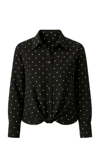 Camisa poá manga 3/4 feminina Kwi