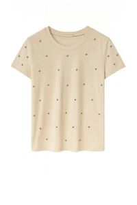 T-shirt feminina com aplicações metálicas Kwi
