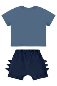 Conjunto camiseta malha e bermuda moletom s/ felpa Up Baby