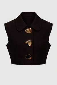 Colete alfaiataria com broches orgânicos Kwi