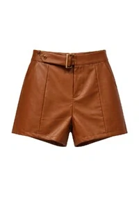 Short feminino courino com cinto Kwi