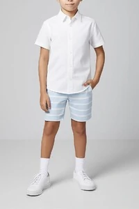 Camisa infantil com mangas curtas e botões frontais Oliver