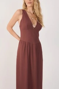Vestido cropped linho pala larga Dress to