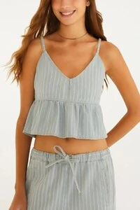 Top jeans listrado Farm