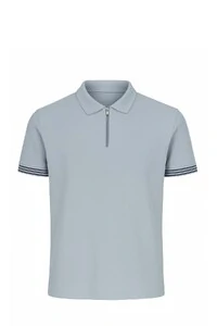 Polo masculina com zíper e detalhe na manga Kwi