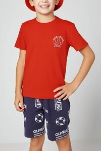 Camiseta infantil com estampa náutica Oliver