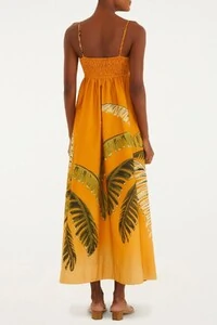 Vestido itacare coqueiro laranja Farm
