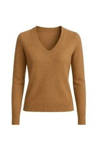 Blusa básica cashmere decote V Kwi