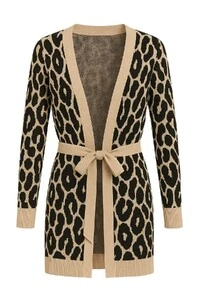 Cardigan animal print cashmere Kwi
