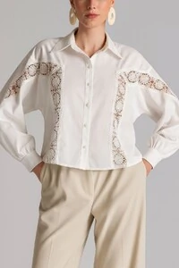 Camisa aura tricoline off white Rock Lola