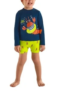 Conjunto camiseta e sunga boxer em malha uv fps+50 Up Baby