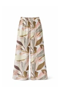 Calça pantalona estampada c/ cós elástico Kwi