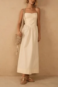 Vestido cropped algodão estruturado Dress to
