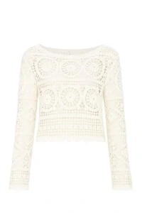 Blusa crochê manga longa mandala Kwi