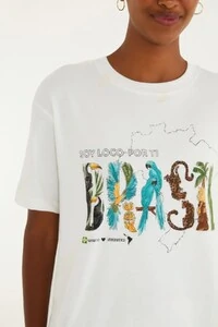 T-shirt media soy brasil off Farm