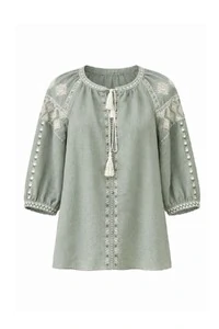 Bata com bordados manga curta Kwi