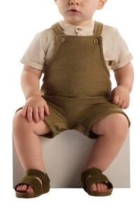 Jardineira em malha sarjada Up Baby