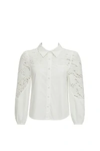 Camisa feminina com renda Kwi