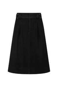 Saia midi evasê suede Kwi
