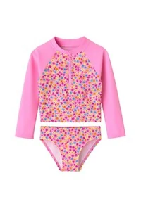Conjunto blusa manga longa flores e calcinha Kwi