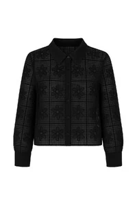 Camisa cropped em renda guipir ml Kwi