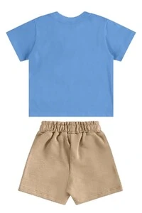 Conjunto camiseta malha e bermuda moletom Up Baby