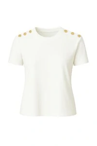 Tshirt feminina com aplicação nos ombros Kwi