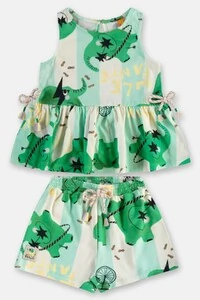 Conjunto blusa malha e short molecotton Três e Já