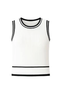 Regata em tricot com detalhes canelados Kwi